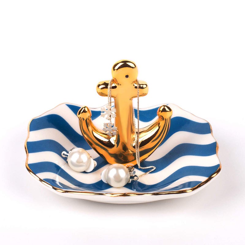 BESKIT Ring Holder with Boat Anchor Jewelry Organizer Trinket Tray Home Decor for Earrings Necklace Bracelet - Image 3